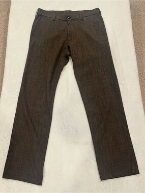 Haggar H26 Men's Straight Fit Brown Dress Pants